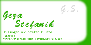 geza stefanik business card